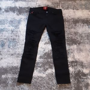 Royal Bones by Tripp HT Ripped Fishnet Skinny Jean